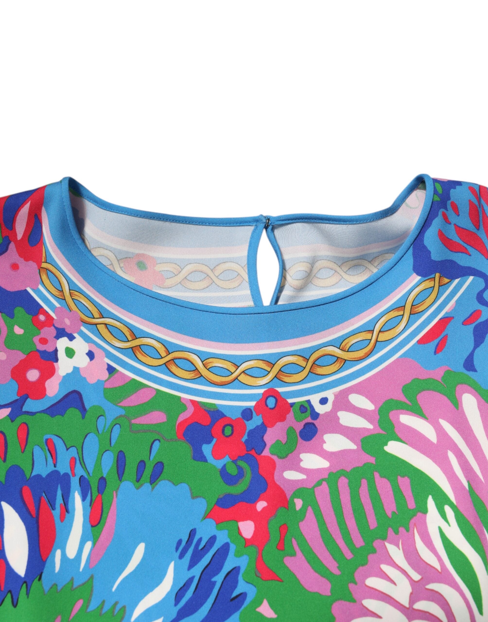 Dolce &amp; Gabbana Flerfarvet Blomsterprintet Tunika Bluse Top