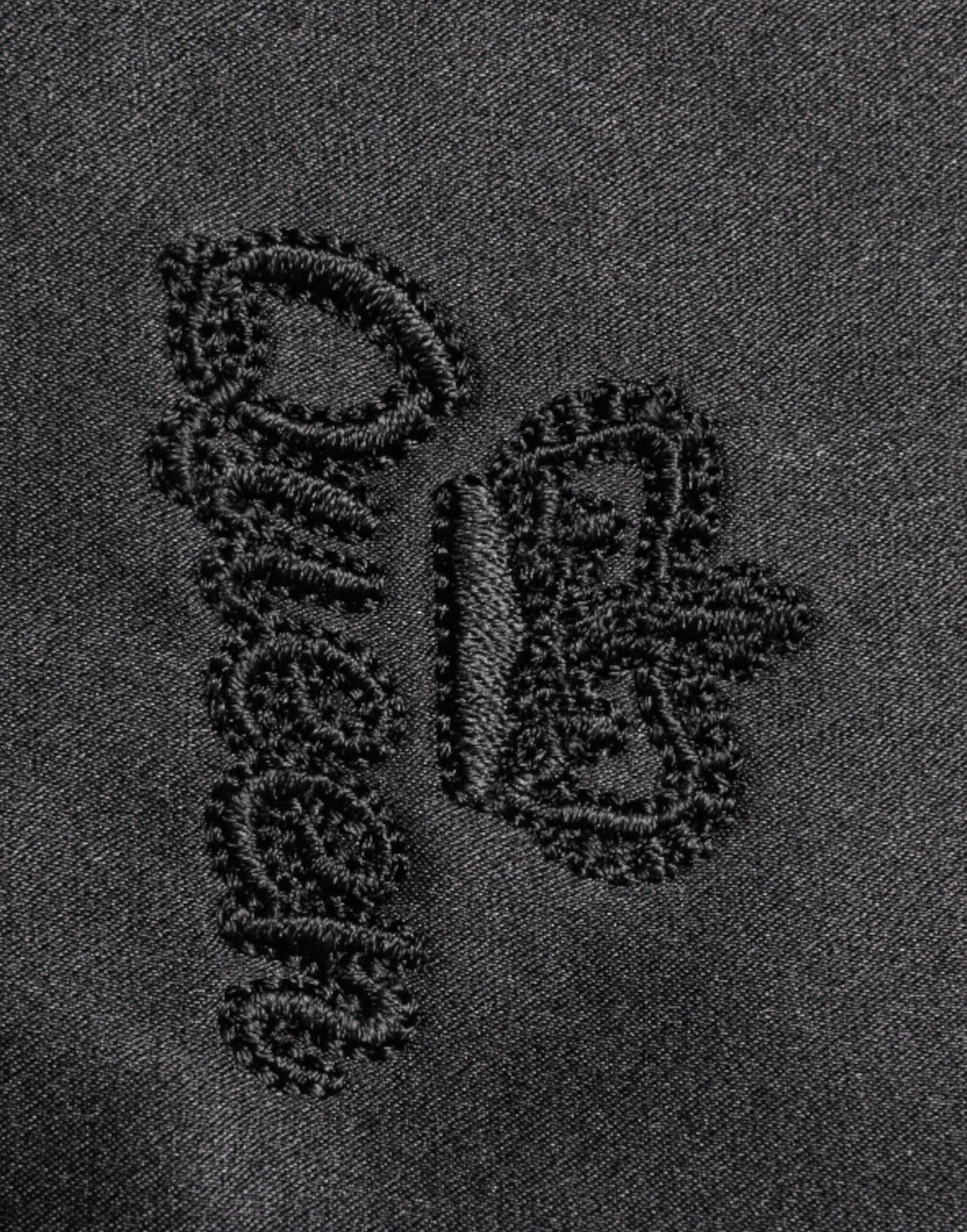 Dolce & Gabbana Black Silk Ascot Collared Button Blouse Top