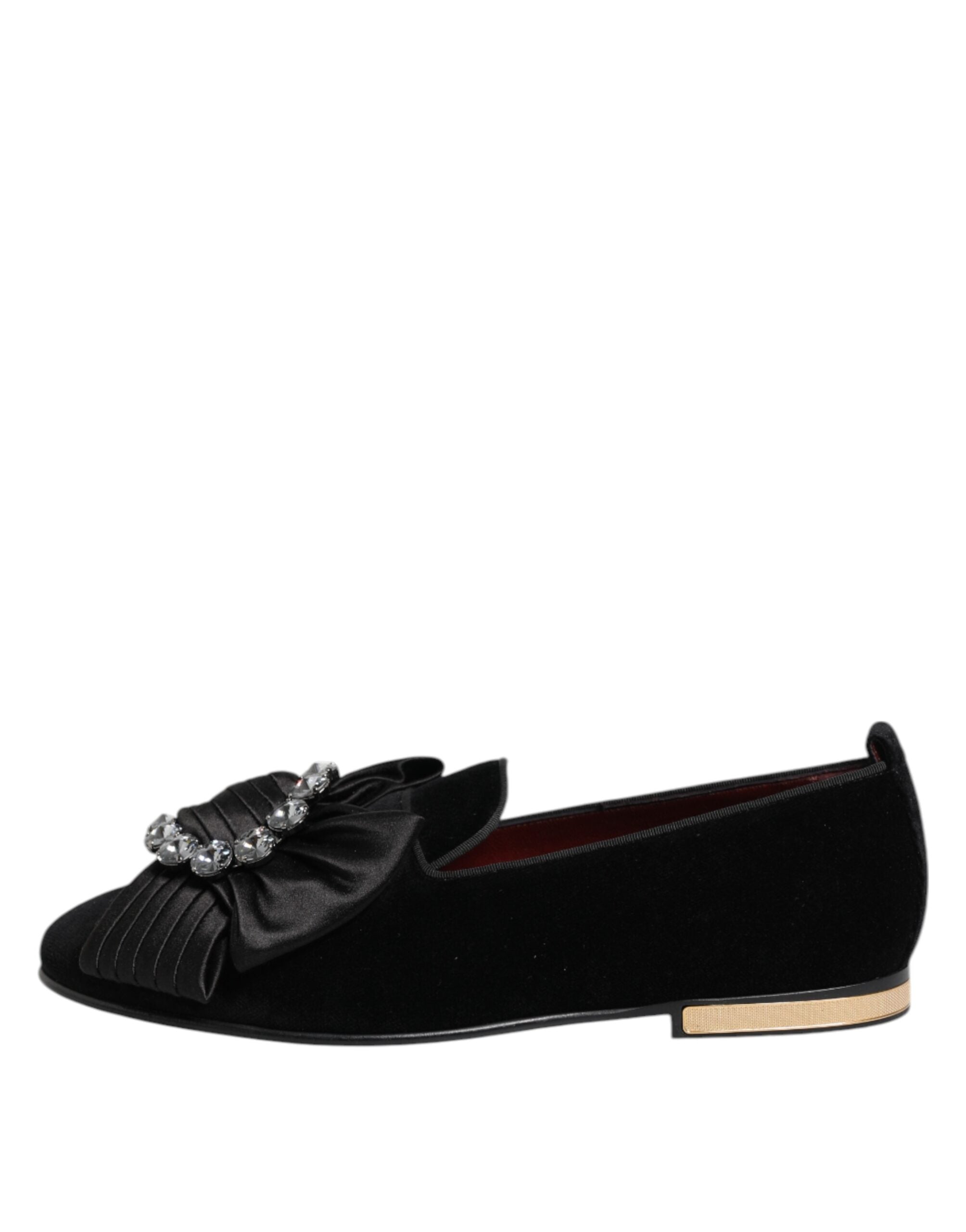 Dolce &amp; Gabbana Sorte Vaticano Krystalbånd Slip-On Sko