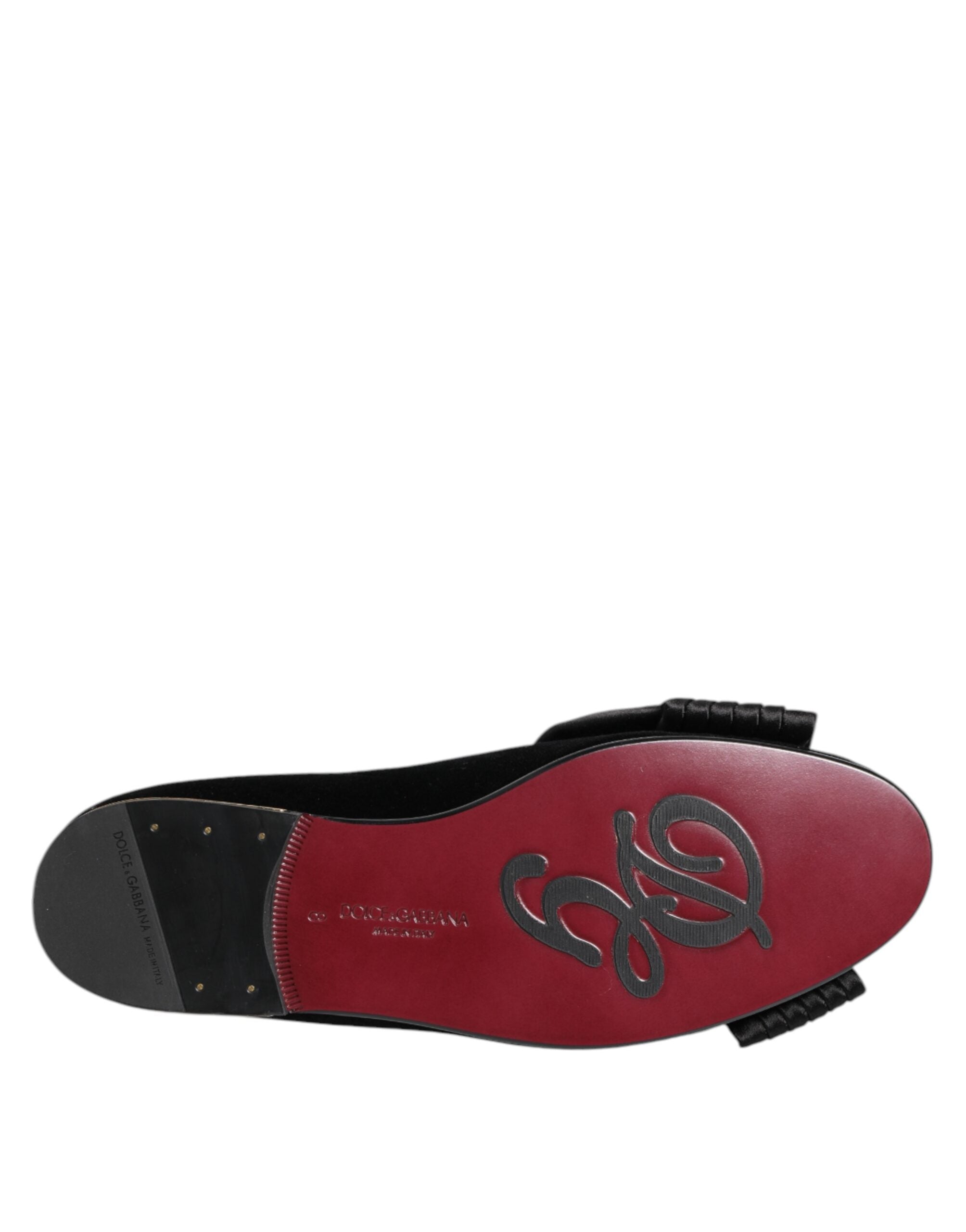 Dolce &amp; Gabbana Sorte Vaticano Krystalbånd Slip-On Sko