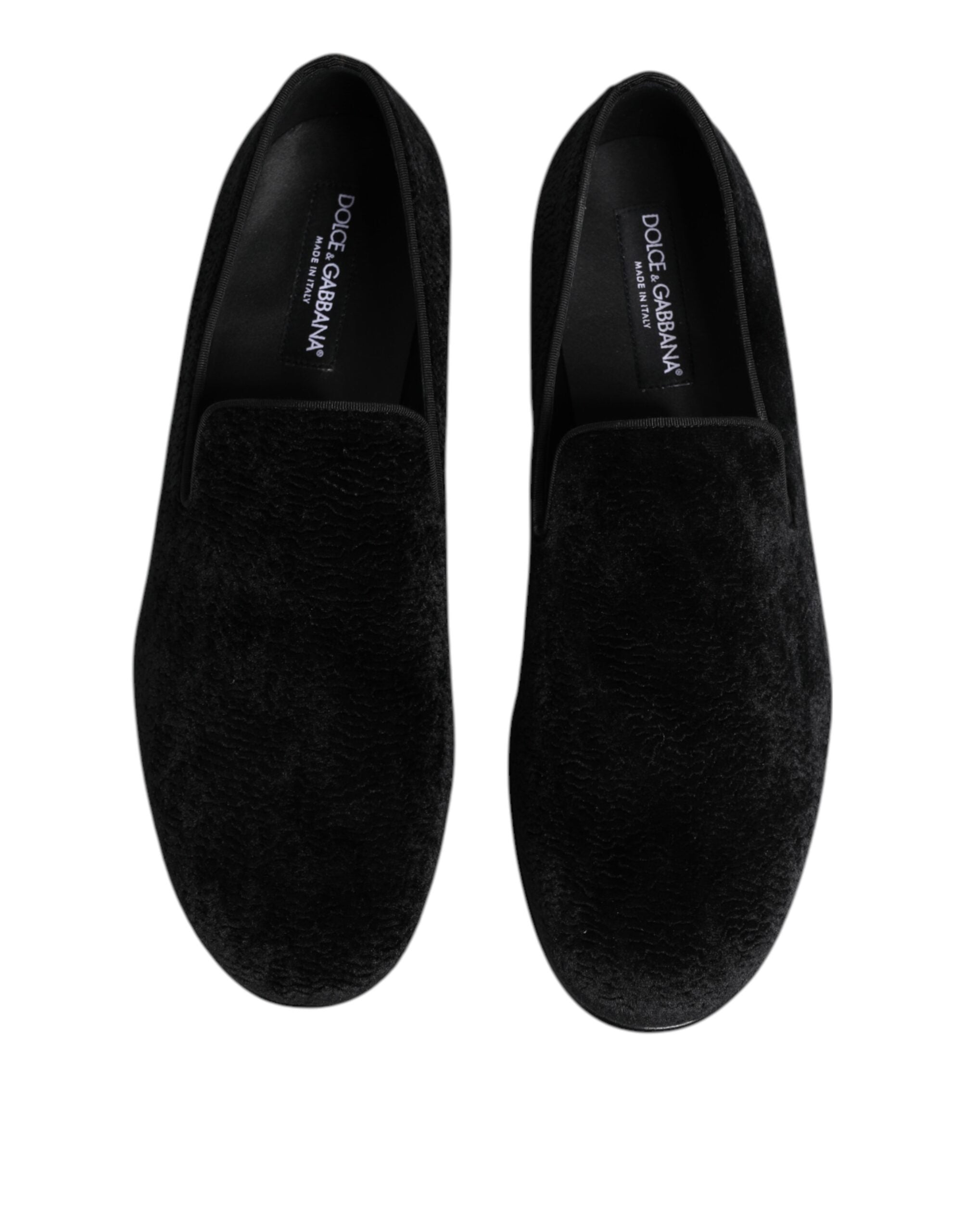 Dolce &amp; Gabbana Sorte Jacquard Loafers Formelle Herresko