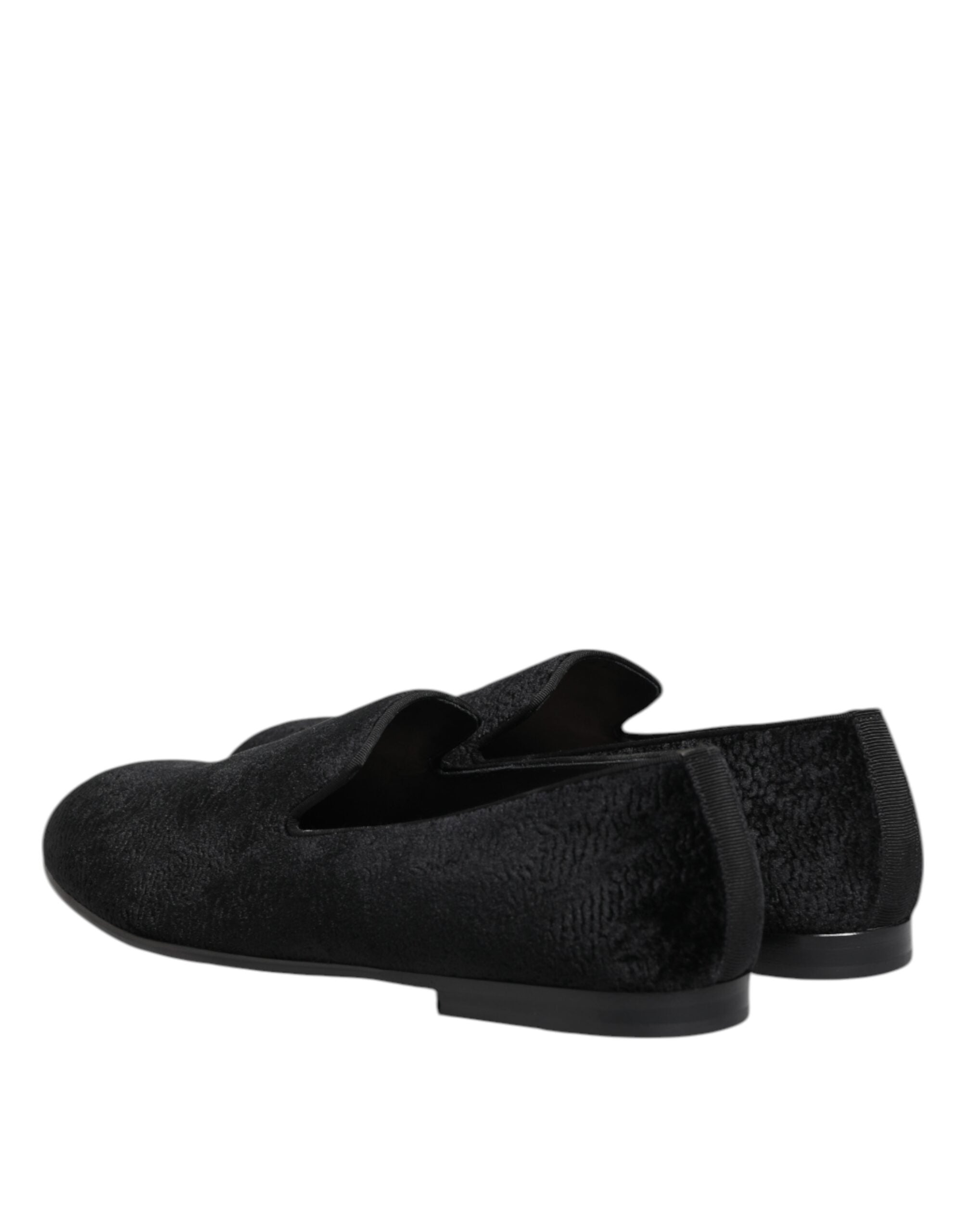 Dolce &amp; Gabbana Sorte Jacquard Loafers Formelle Herresko