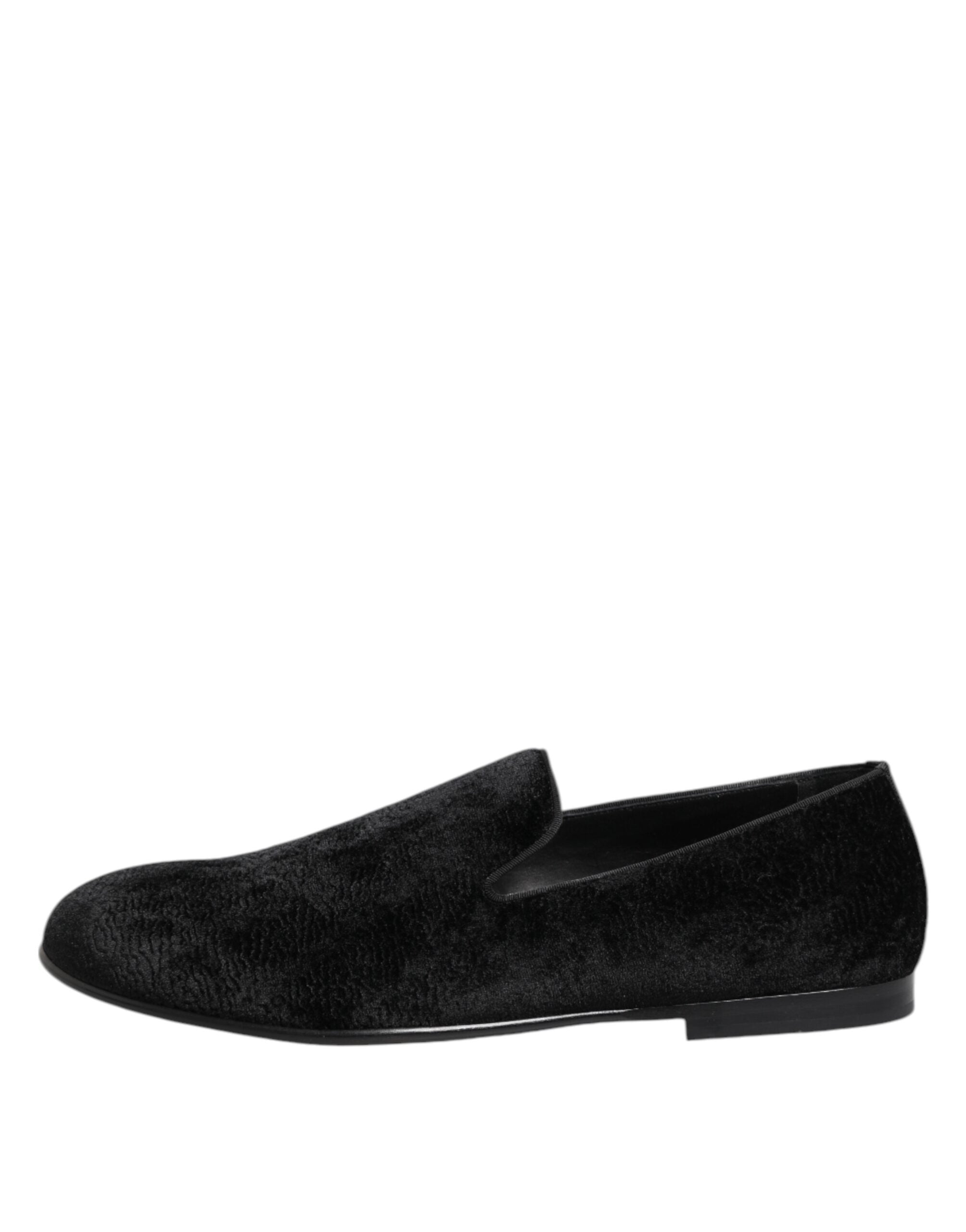 Dolce &amp; Gabbana Sorte Jacquard Loafers Formelle Herresko