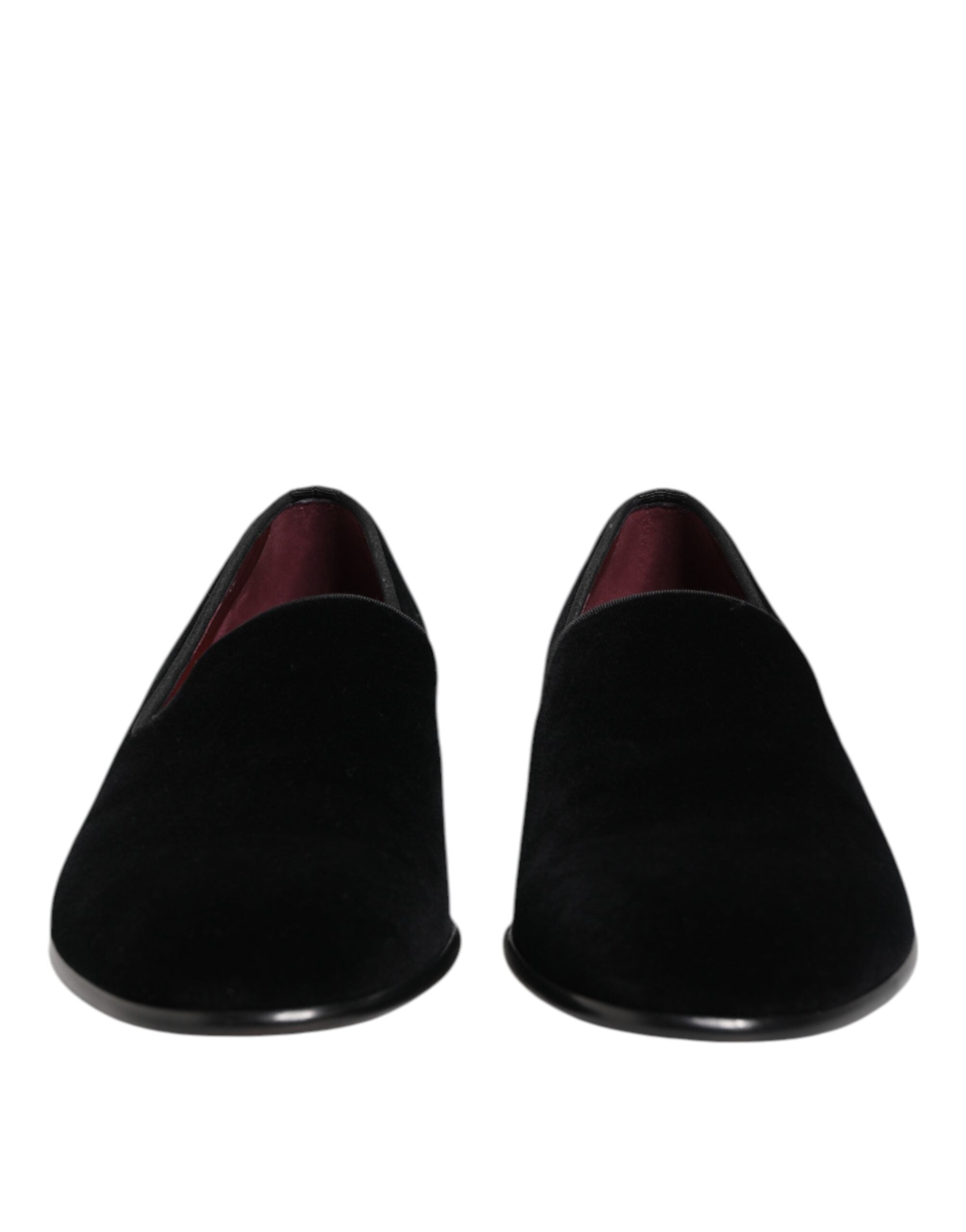 Dolce &amp; Gabbana Sorte Velour Slip On Loafers Herre Formelle Sko