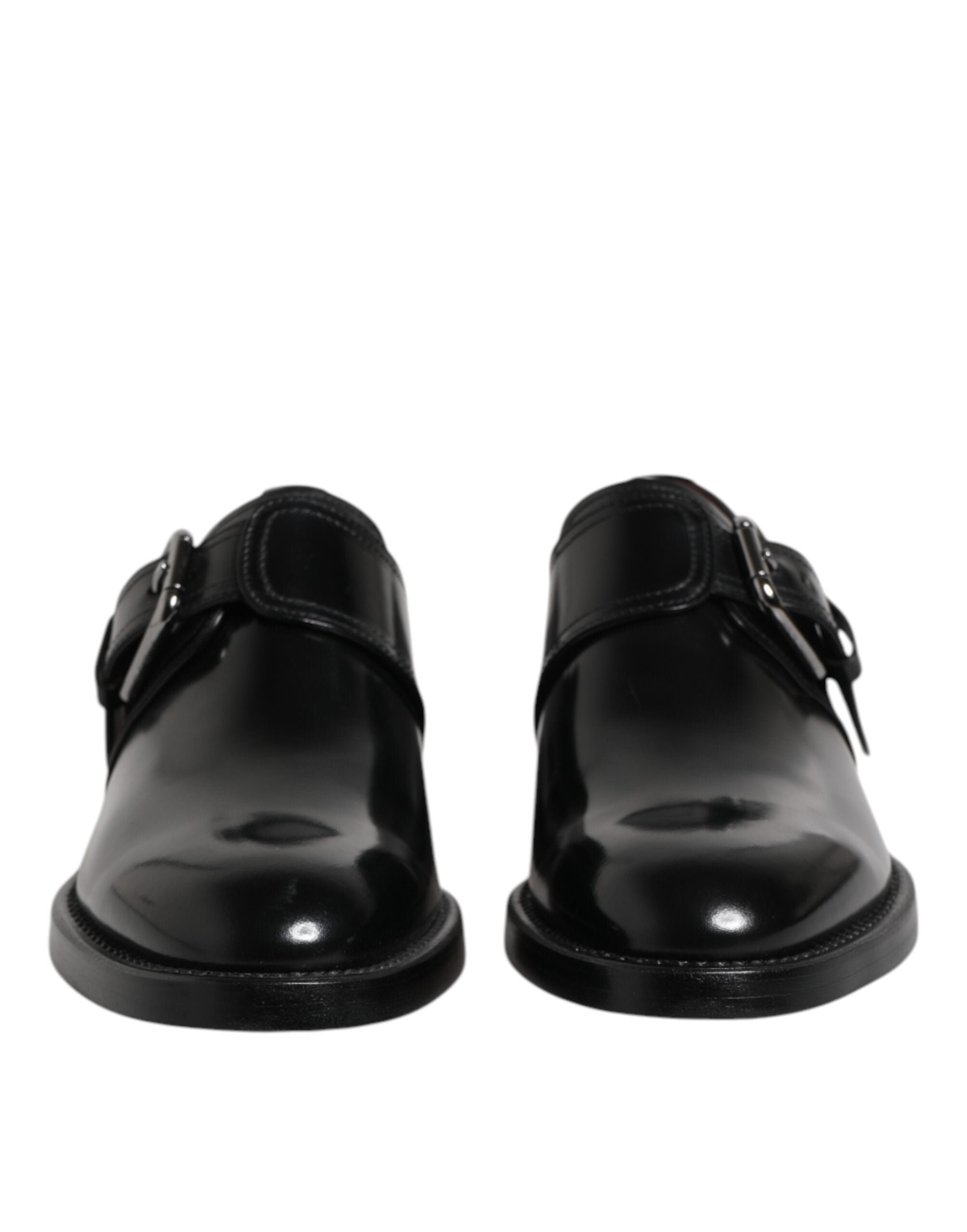 Dolce &amp; Gabbana Svarta Läder Derby Formella Skor Med Monk Strap