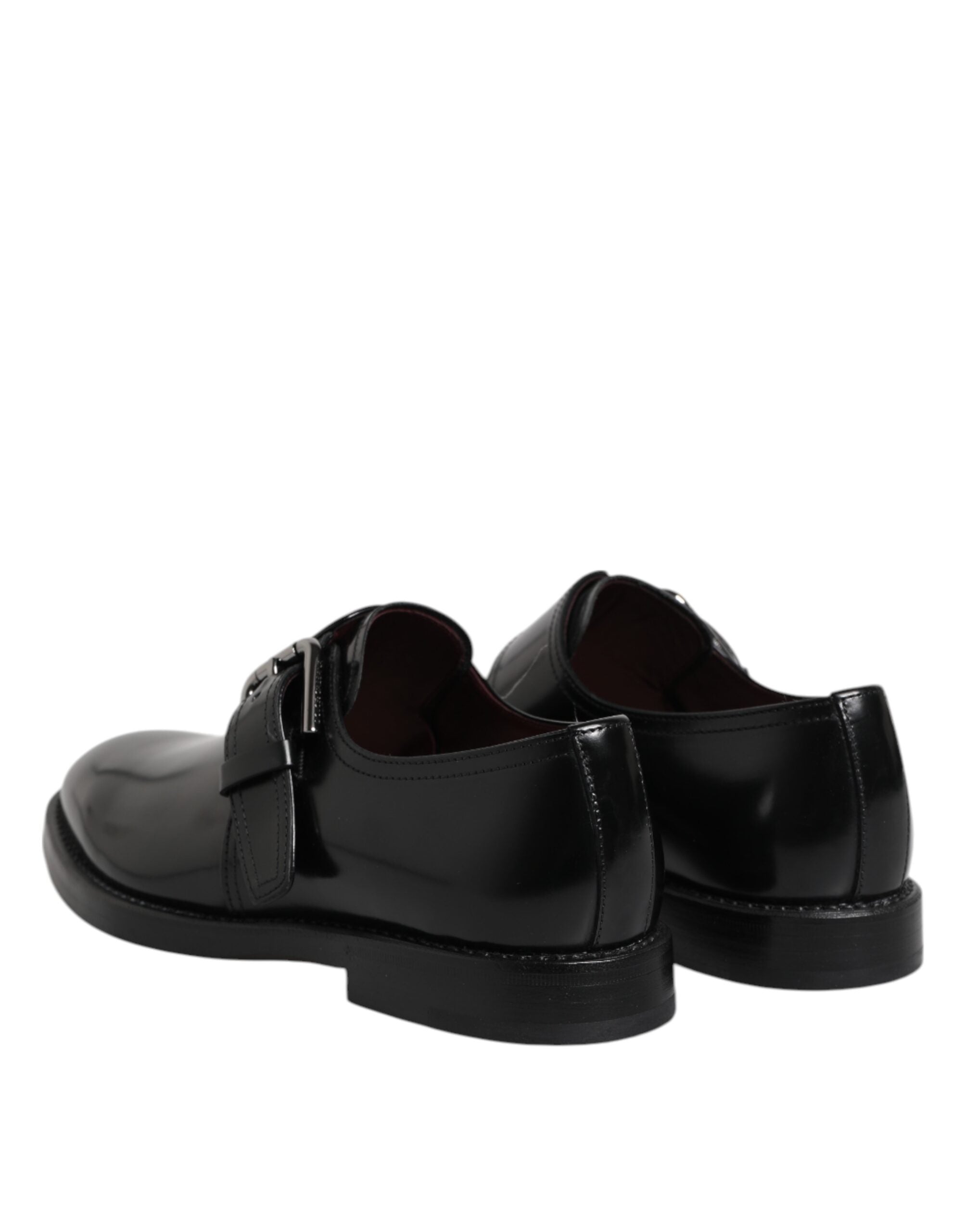 Dolce &amp; Gabbana Svarta Läder Derby Formella Skor Med Monk Strap