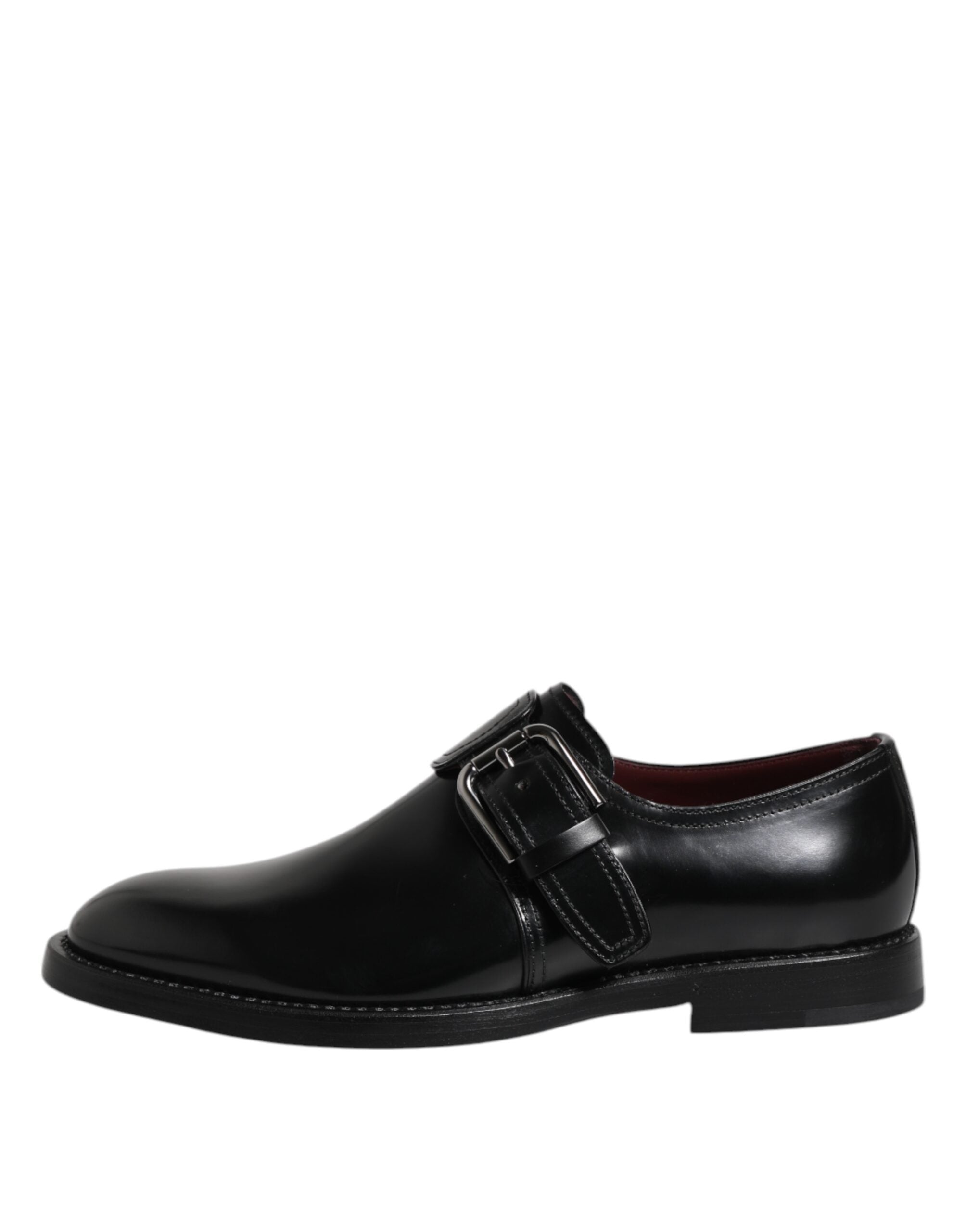 Dolce &amp; Gabbana Svarta Läder Derby Formella Skor Med Monk Strap