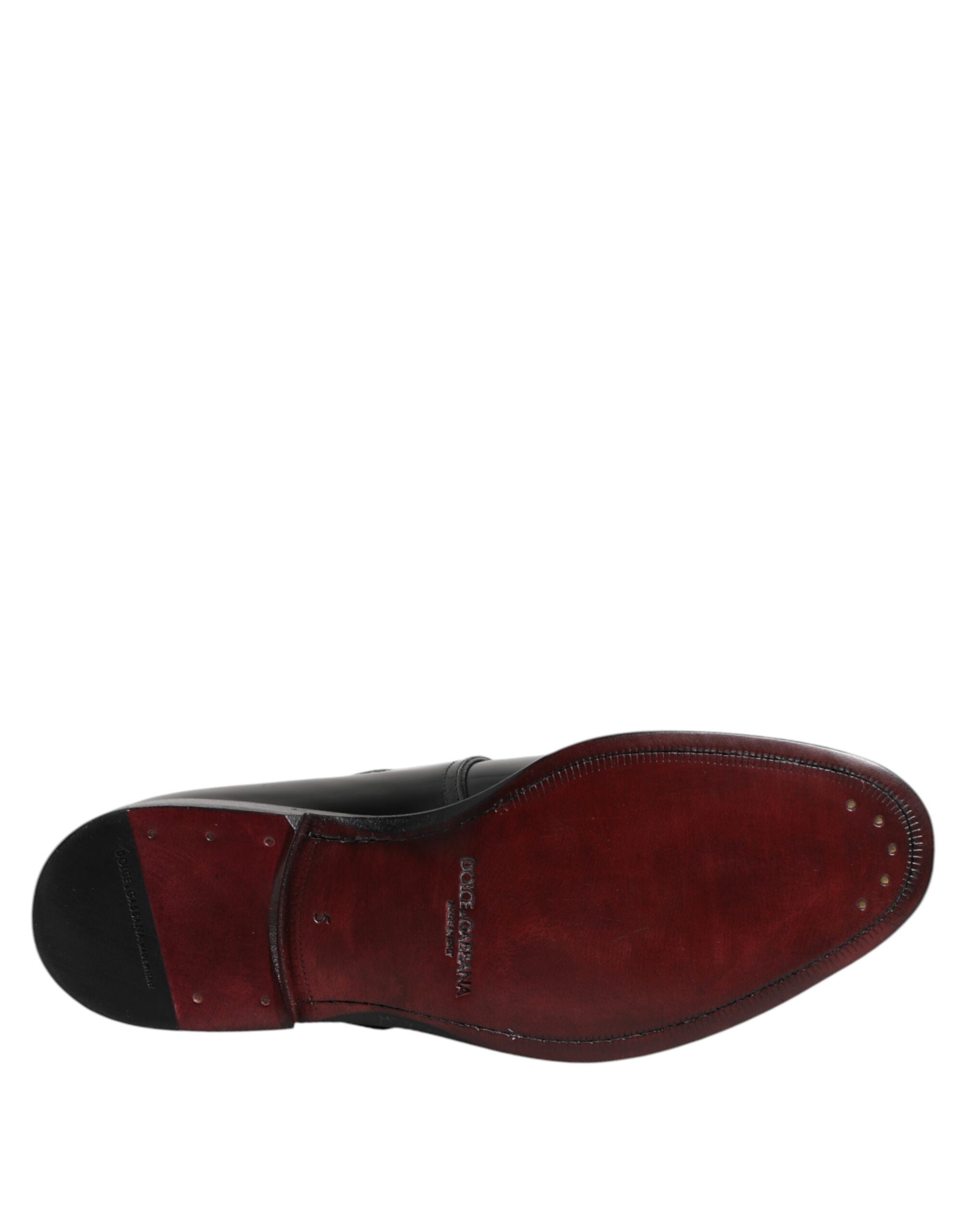 Dolce &amp; Gabbana Svarta Läder Derby Formella Skor Med Monk Strap