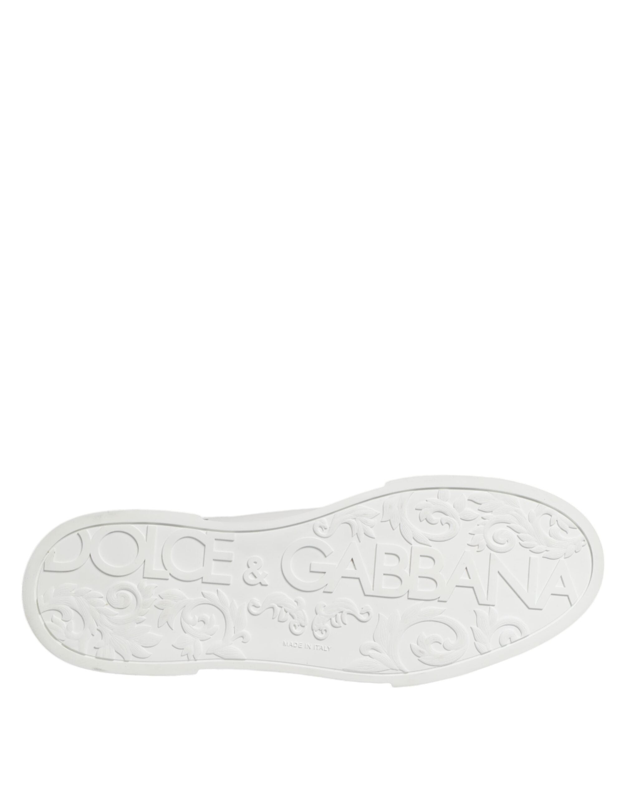 Dolce & Gabbana White Blue Crown Low Top Men Sneakers Shoes