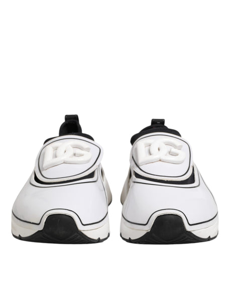 Dolce & Gabbana White Black Logo Plaque Daymaster Men Sneakers Shoes
