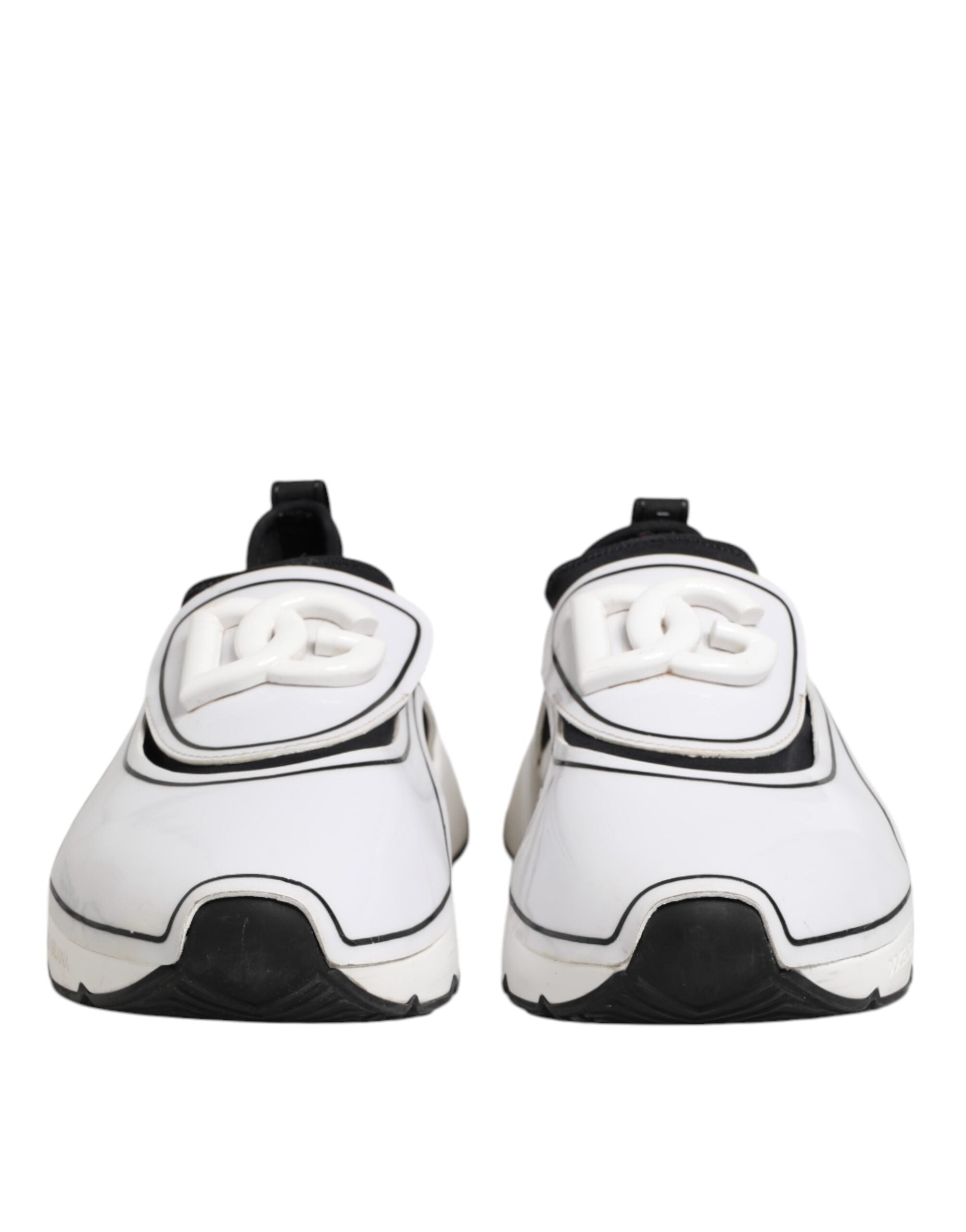 Dolce &amp; Gabbana Hvide Sorte Logo Plaque Daymaster Herre Sneakers Sko