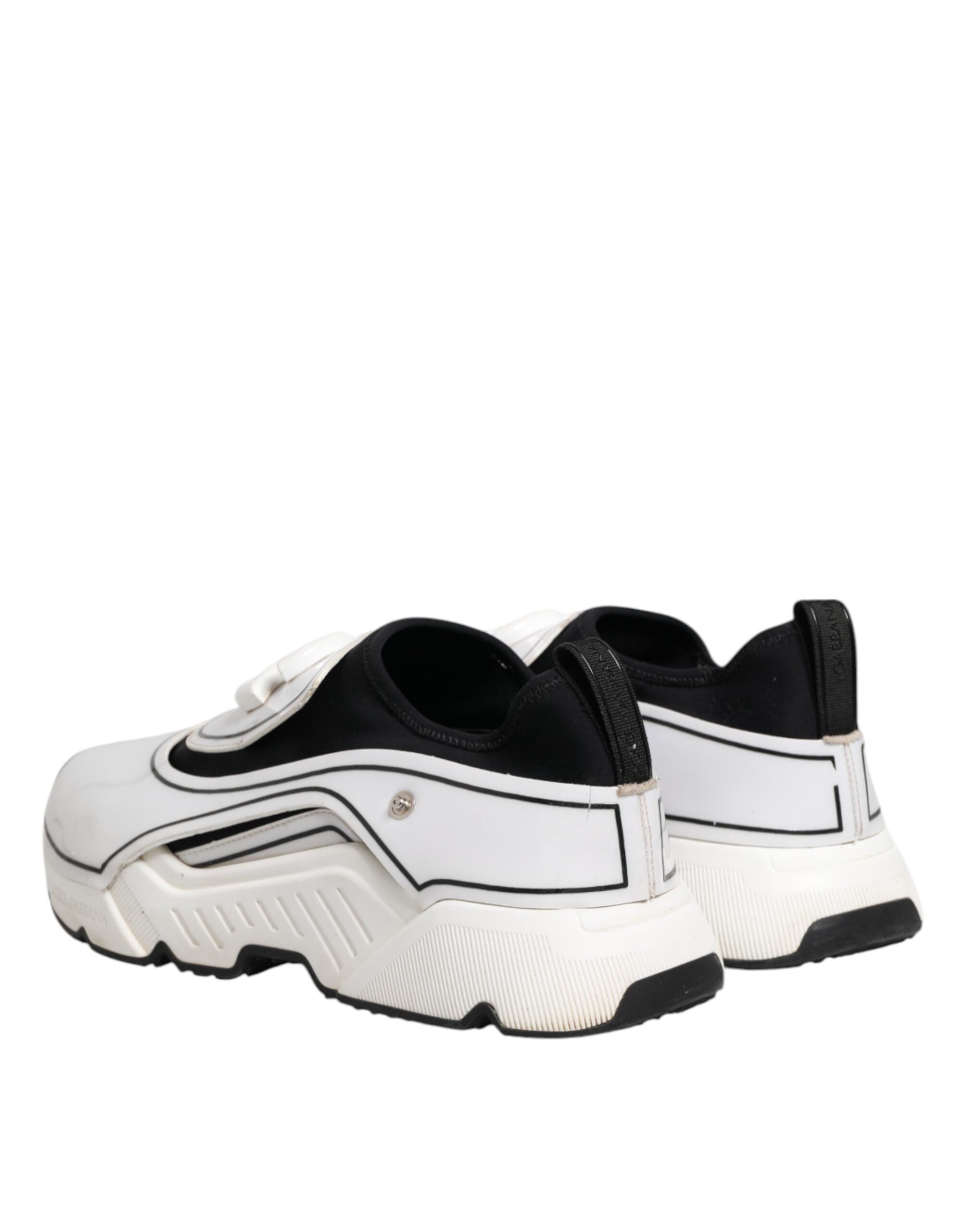 Dolce &amp; Gabbana Hvide Sorte Logo Plaque Daymaster Herre Sneakers Sko