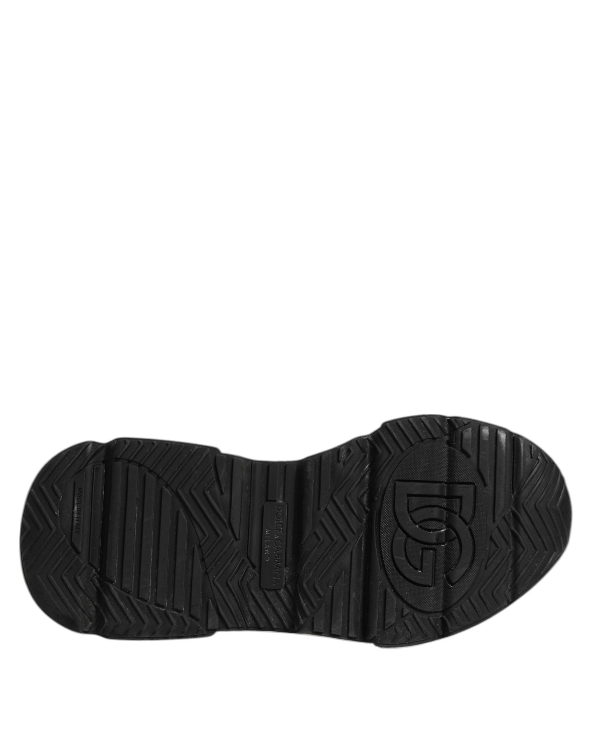 Dolce &amp; Gabbana Hvide Sorte Logo Plaque Daymaster Herre Sneakers Sko