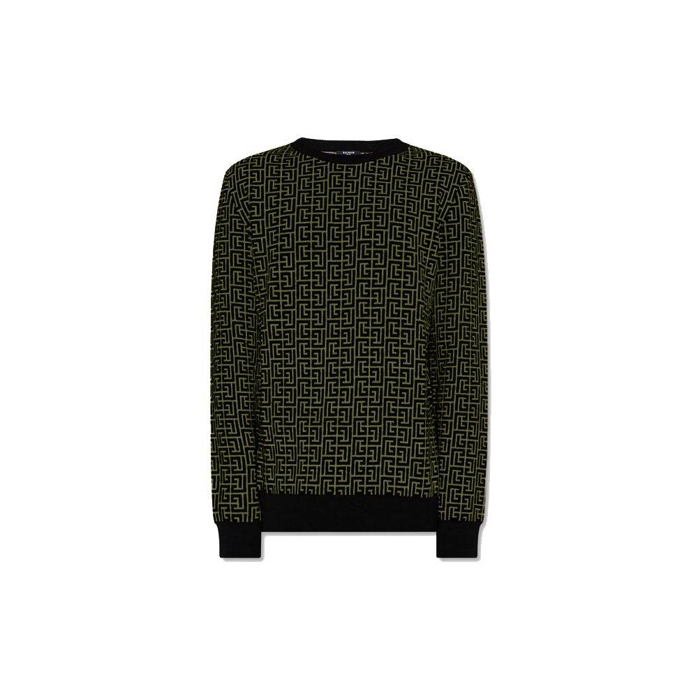 Balmain Green Wool Sweater - Hilstor