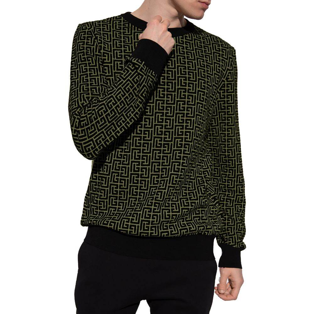 Balmain Green Wool Sweater - Hilstor