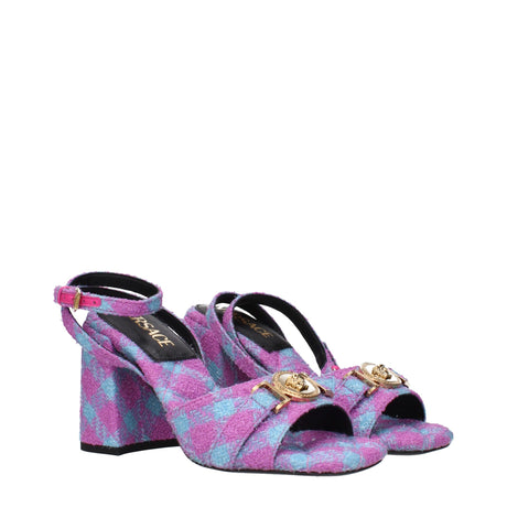 Versace Pink Fabric Sandals