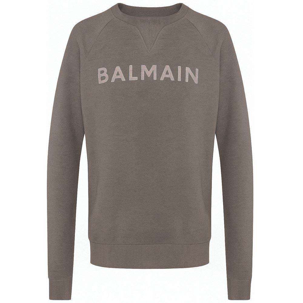 Balmain Gray Cotton Men Sweater - Hilstor
