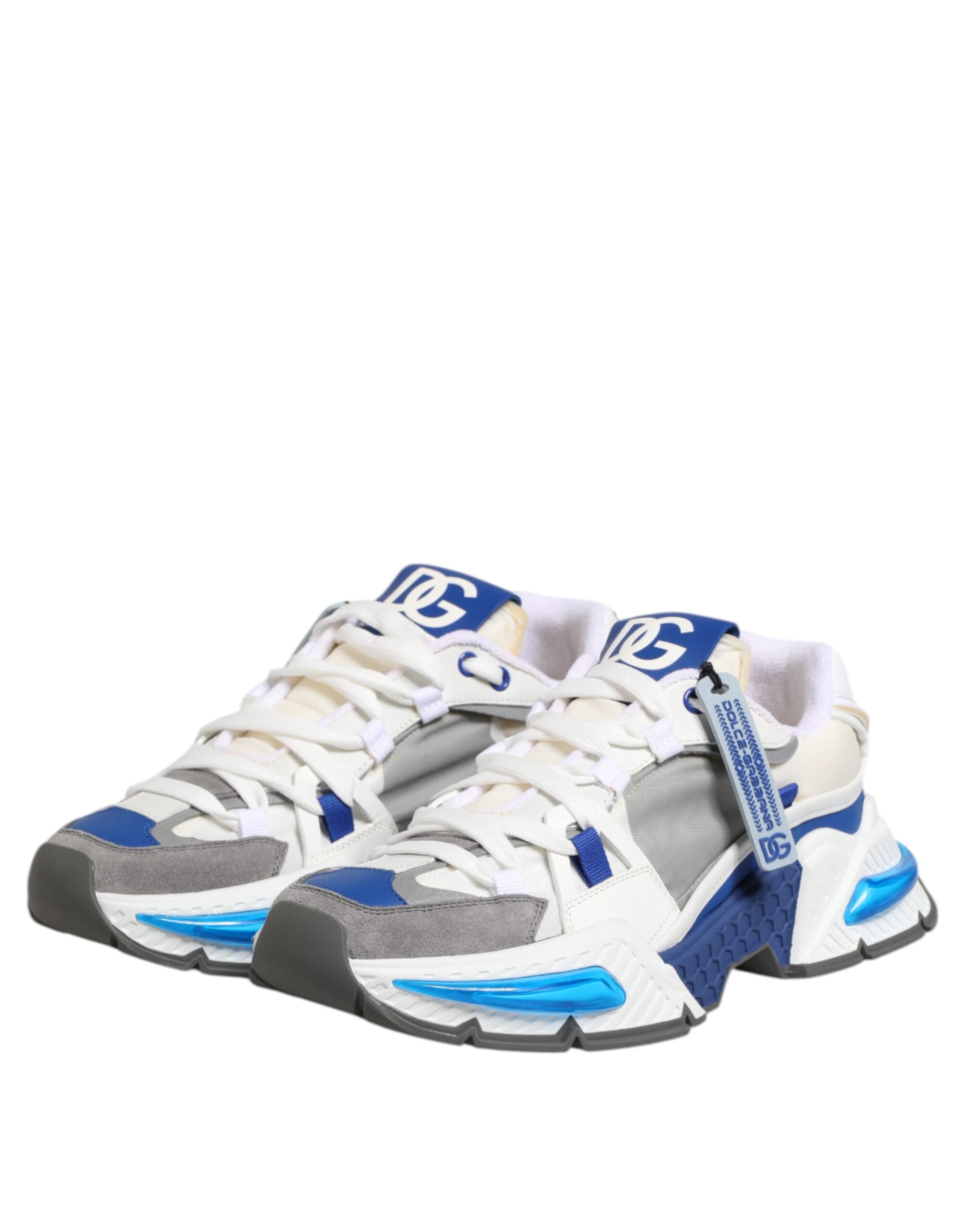 Dolce & Gabbana Blue White AIRMASTER Low Top Sneakers Shoes