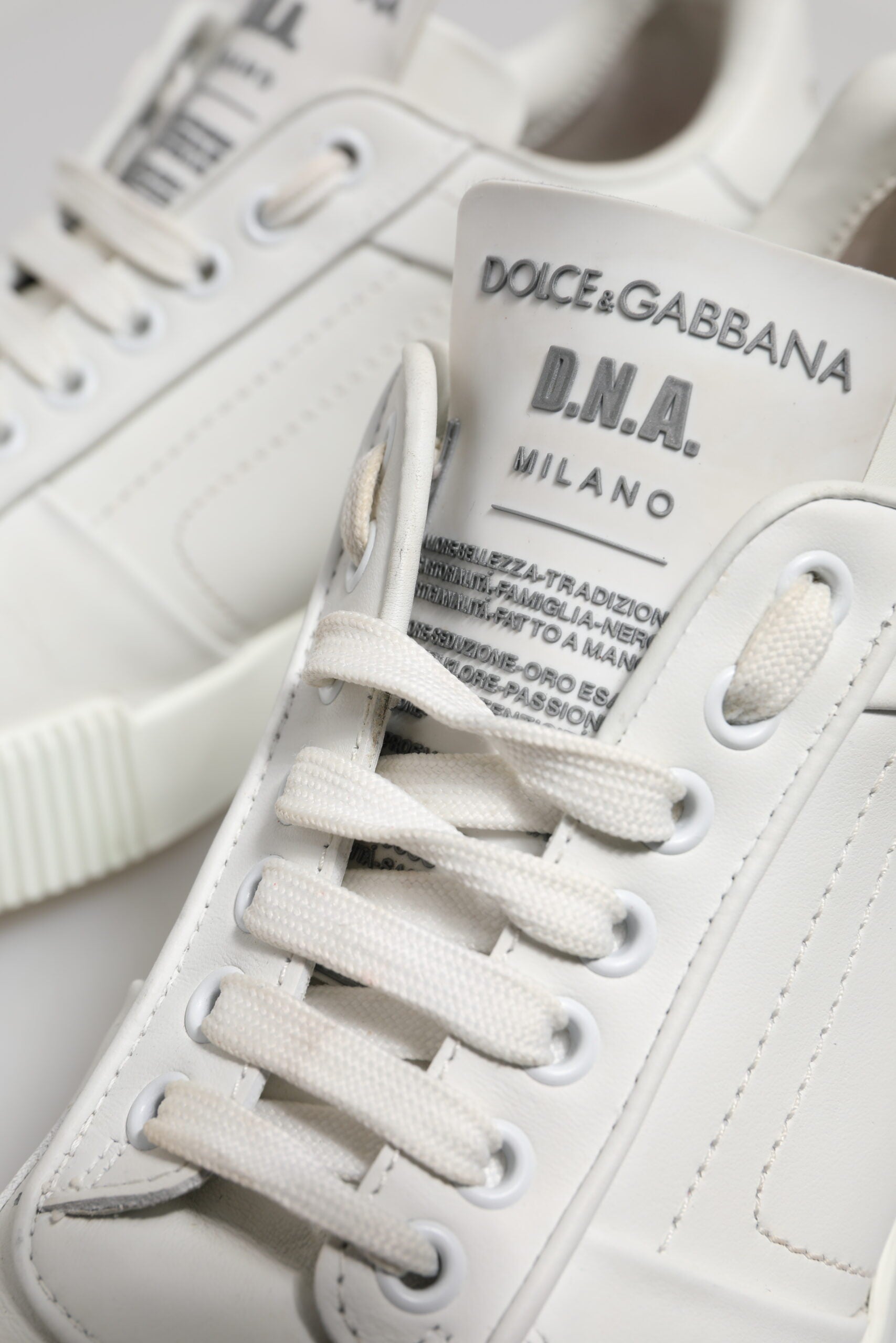 Dolce & Gabbana White Miami Leather Low Top Sneakers Shoes