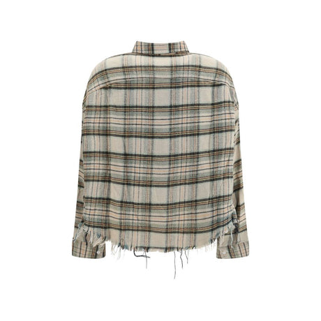 R13 Plaid Shirt with frayed hem