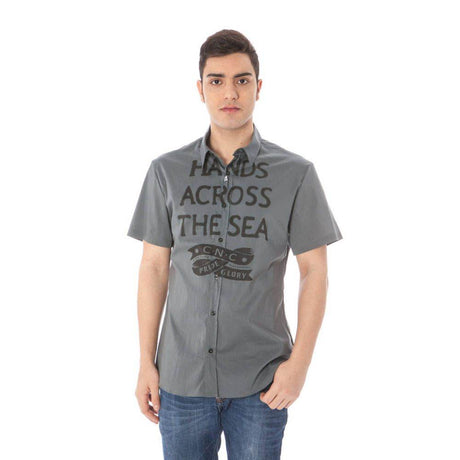 Costume National Gray Cotton Shirt - Hilstor