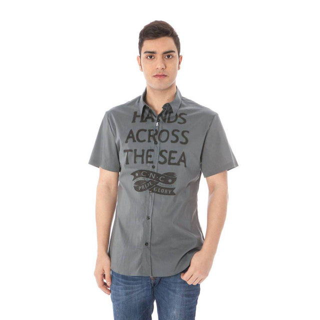 Costume National Gray Cotton Shirt - Hilstor