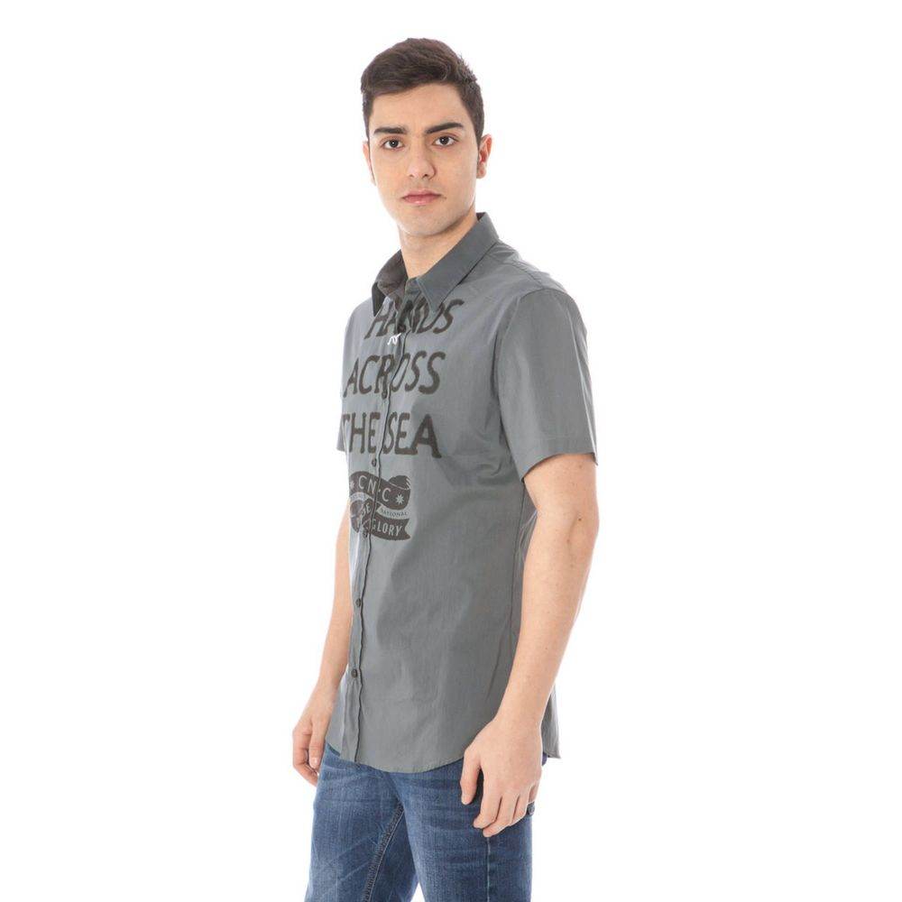 Costume National Gray Cotton Shirt - Hilstor