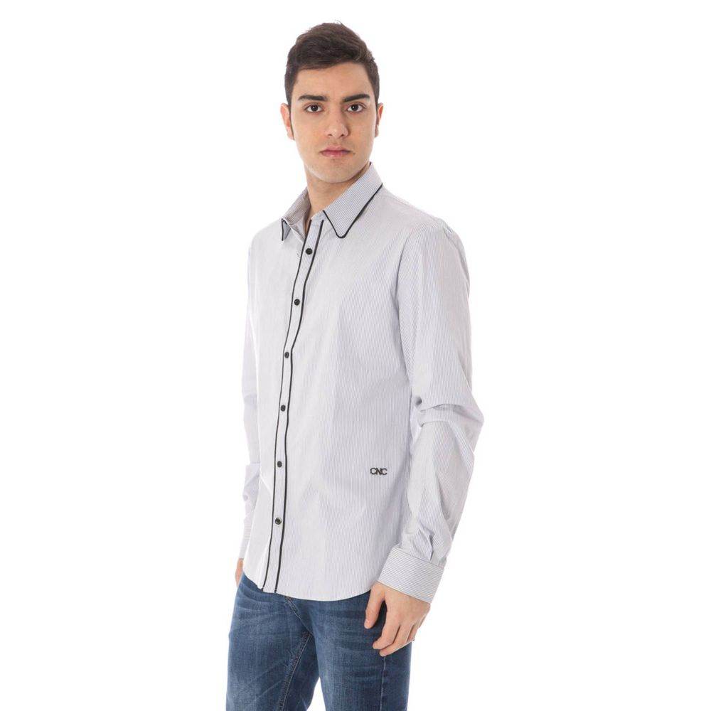 Costume National Blue Cotton Shirt - Hilstor