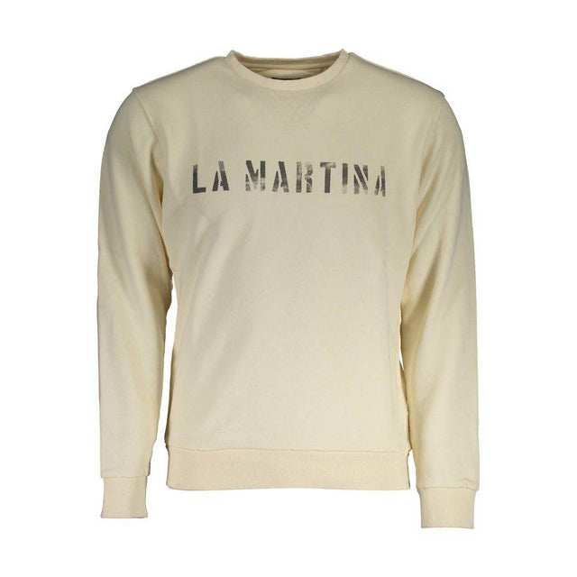 La Martina White Cotton Men Sweater - Hilstor