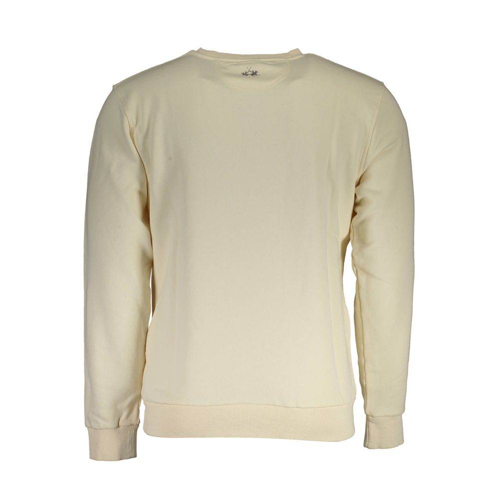La Martina White Cotton Men Sweater - Hilstor