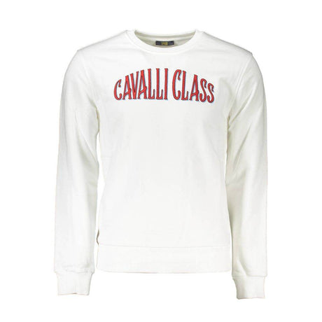 Cavalli Class White Cotton Men Sweater - Hilstor