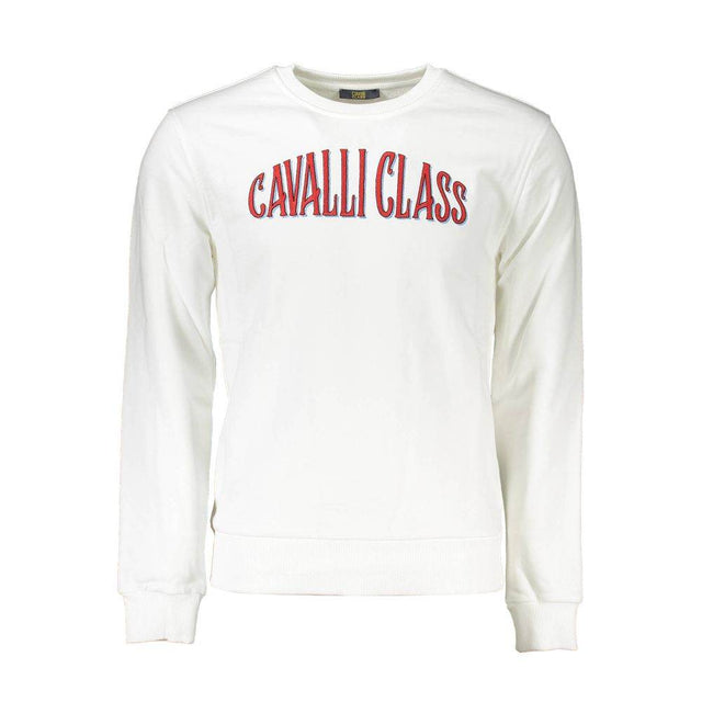 Cavalli Class White Cotton Men Sweater - Hilstor