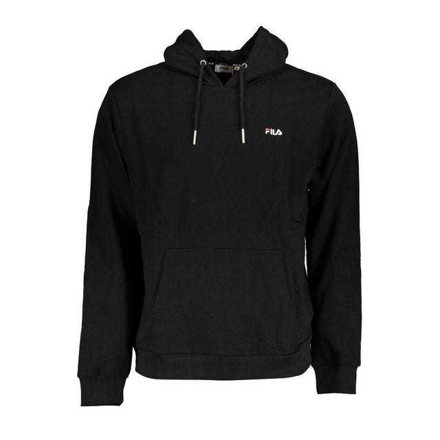 Fila Black Cotton Men Sweater with Hood - Hilstor
