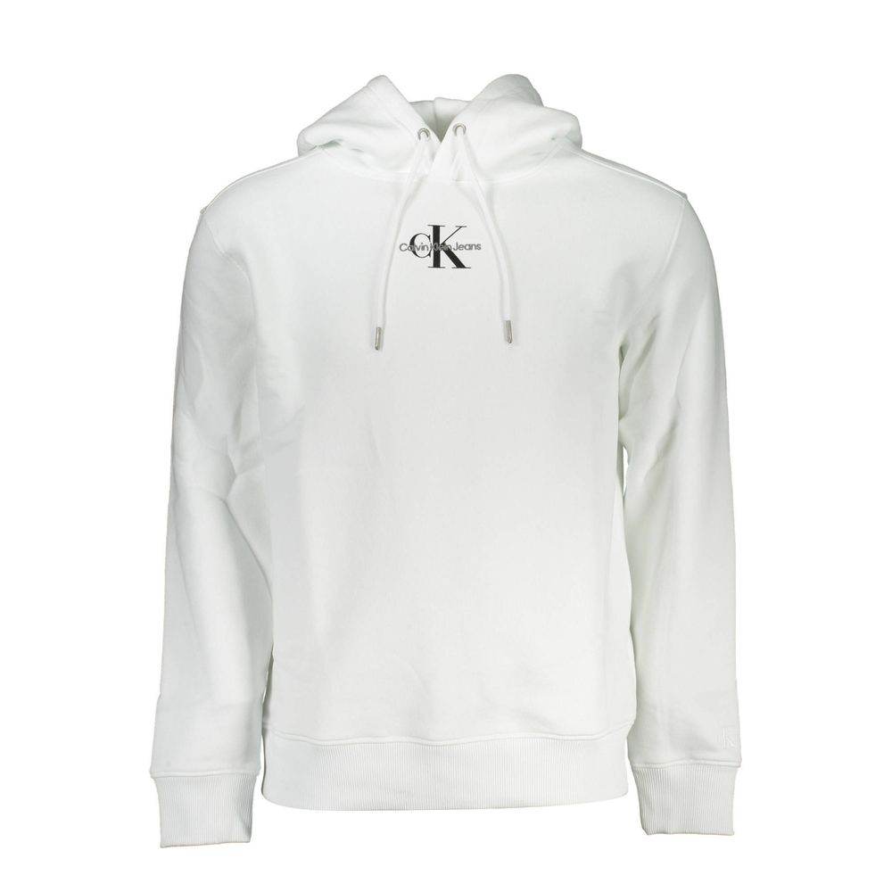 Calvin Klein White Cotton Men's Sweater with Hood - Hilstor