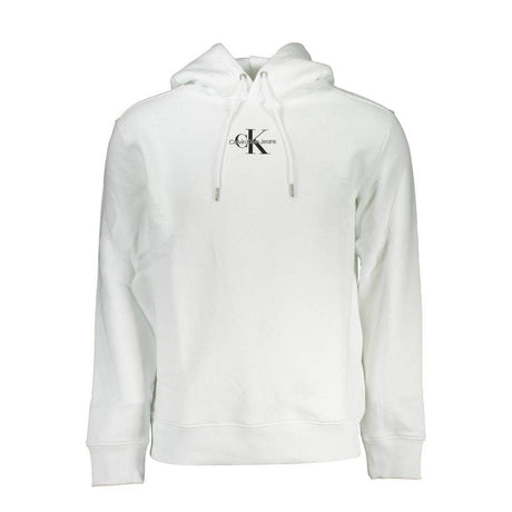 Calvin Klein White Cotton Men's Sweater with Hood - Hilstor