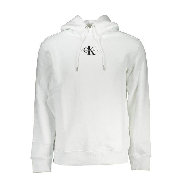 Calvin Klein White Cotton Men's Sweater with Hood - Hilstor