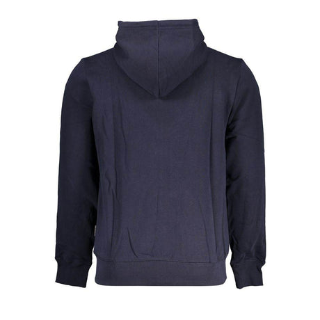 Napapijri Blue Cotton Men Sweater with Hood - Hilstor