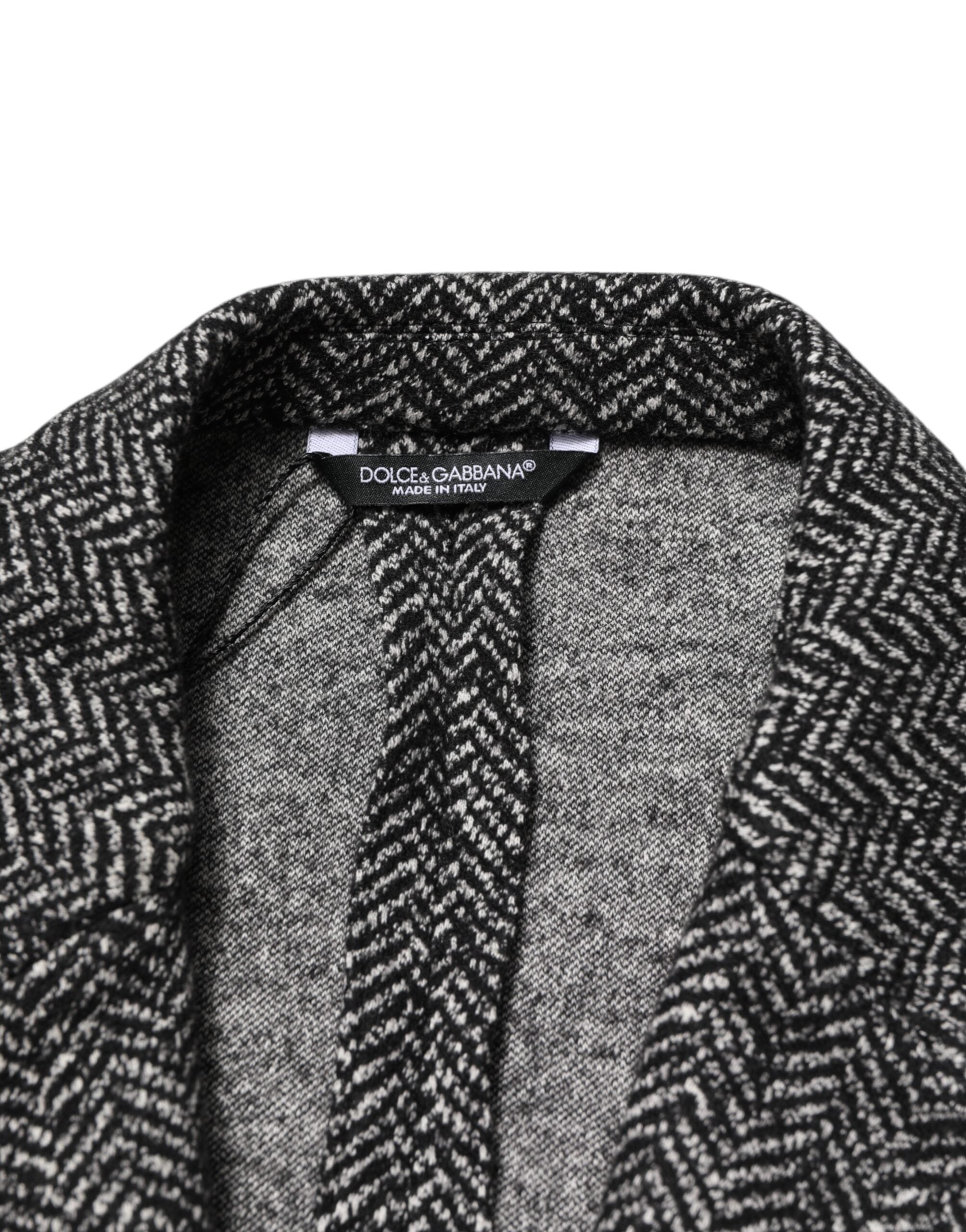 Dolce &amp; Gabbana Sort/Hvid Dobbeltradet Herrejakkesæt Blazer