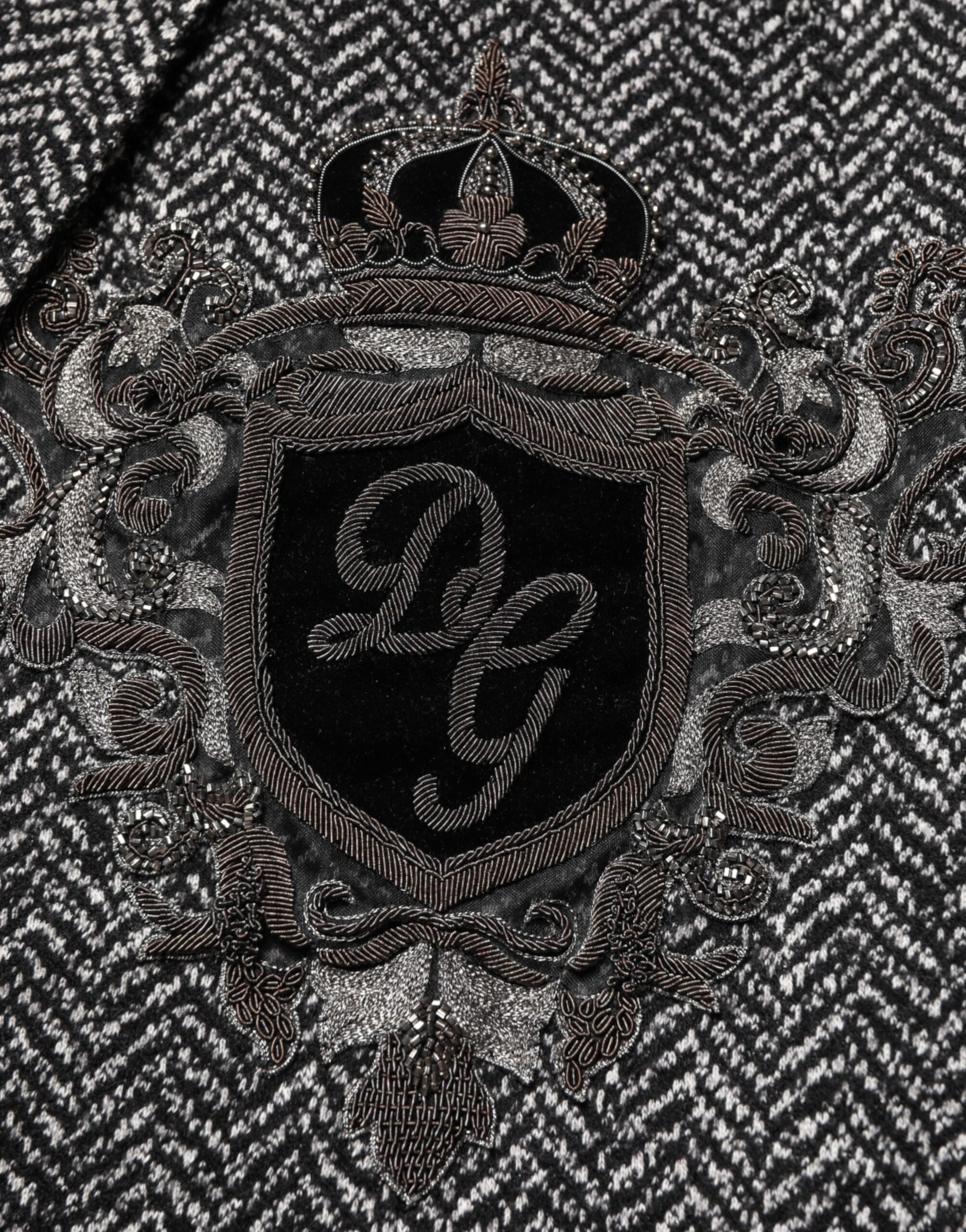 Dolce &amp; Gabbana Sort/Hvid Dobbeltradet Herrejakkesæt Blazer