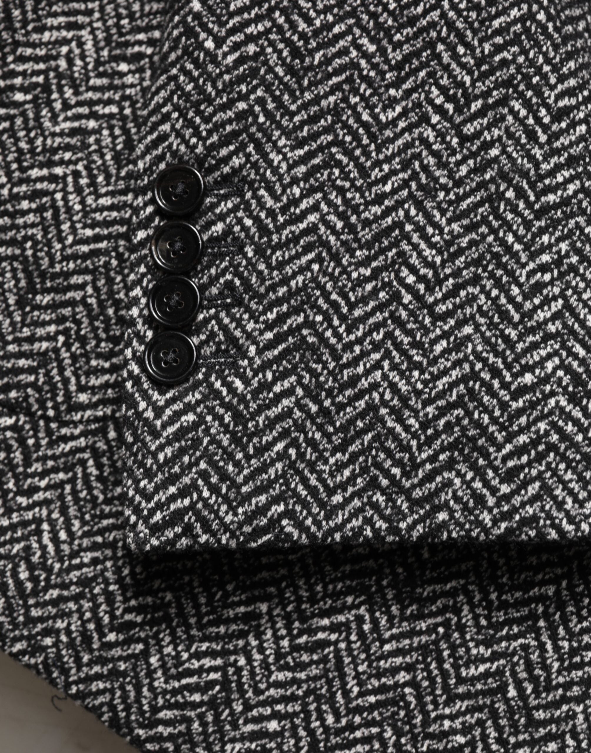 Dolce &amp; Gabbana Sort/Hvid Dobbeltradet Herrejakkesæt Blazer