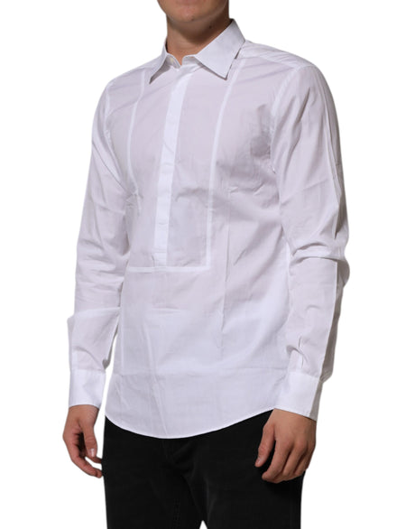 Dolce &amp; Gabbana Hvid Poplin Bomuld Formel Herreskjorte