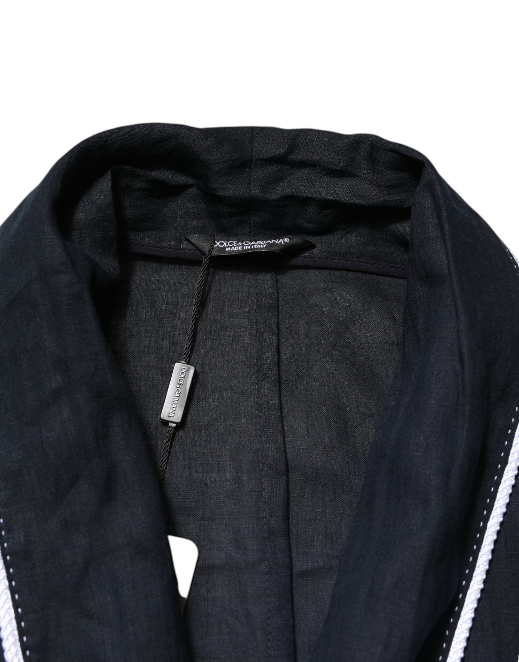 Dolce &amp; Gabbana Mørkeblå DG Broderi Jakke Morgenkåbe Blazer
