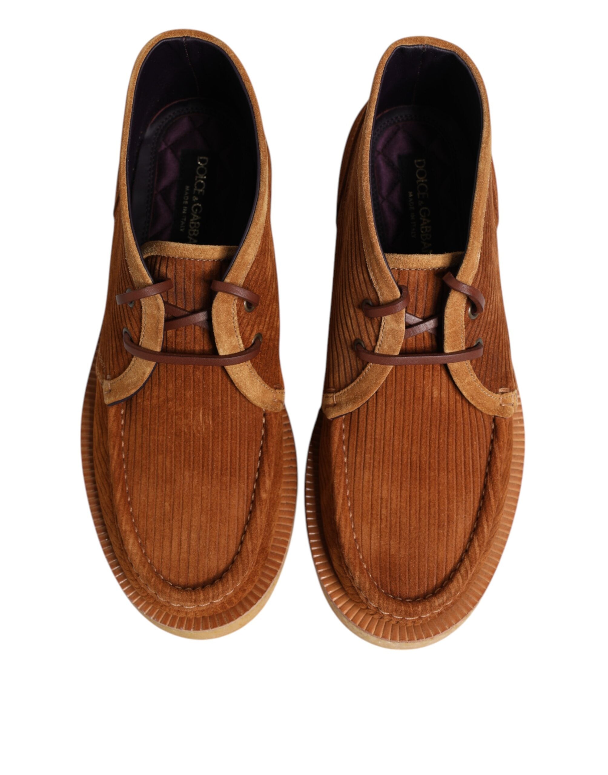 Dolce &amp; Gabbana Brune Ruskind Nubuck Læder Ørken Ankelstøvler Sko