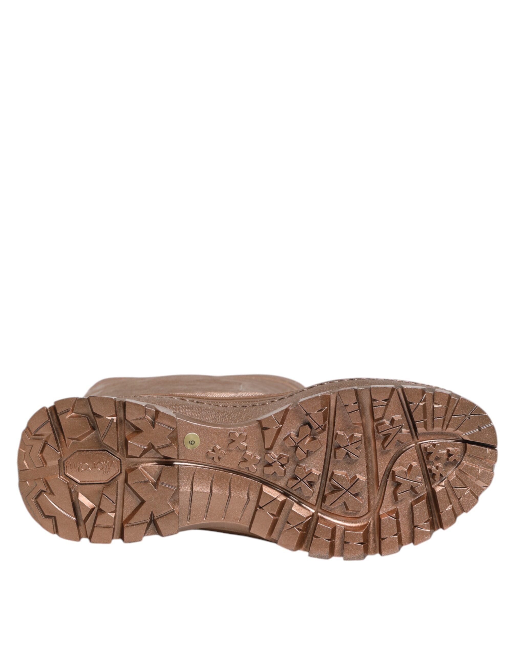 Dolce &amp; Gabbana Metallic Guld Pull On Gummistøvler Sko