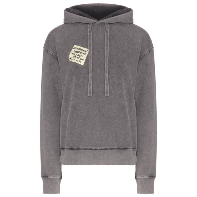 Diego Venturino Gray Cotton Men Hoodie - Hilstor