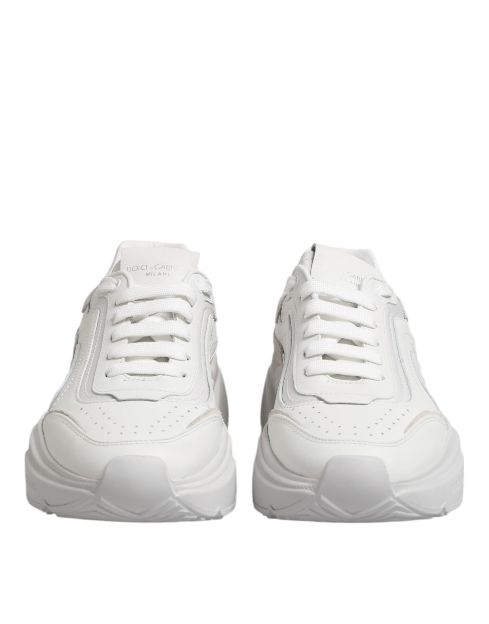 Dolce & Gabbana White Leather Daymaster Low Top Sneakers Shoes