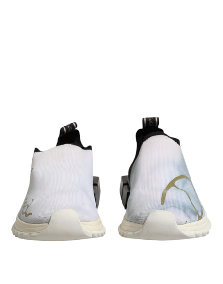 Dolce & Gabbana White Black Low Top Sorrento Sneakers Shoes