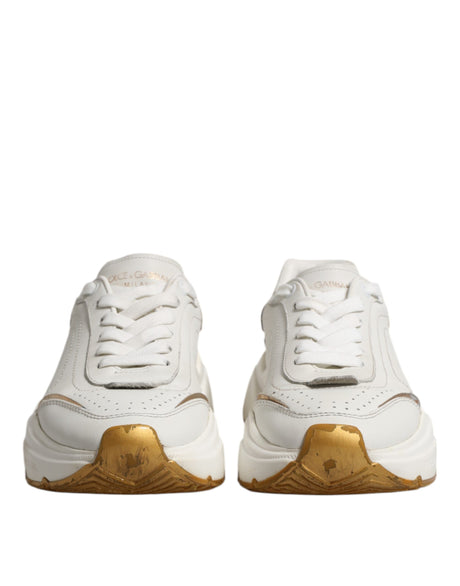 Dolce & Gabbana White Gold Daymaster Low Top Sneakers Shoes