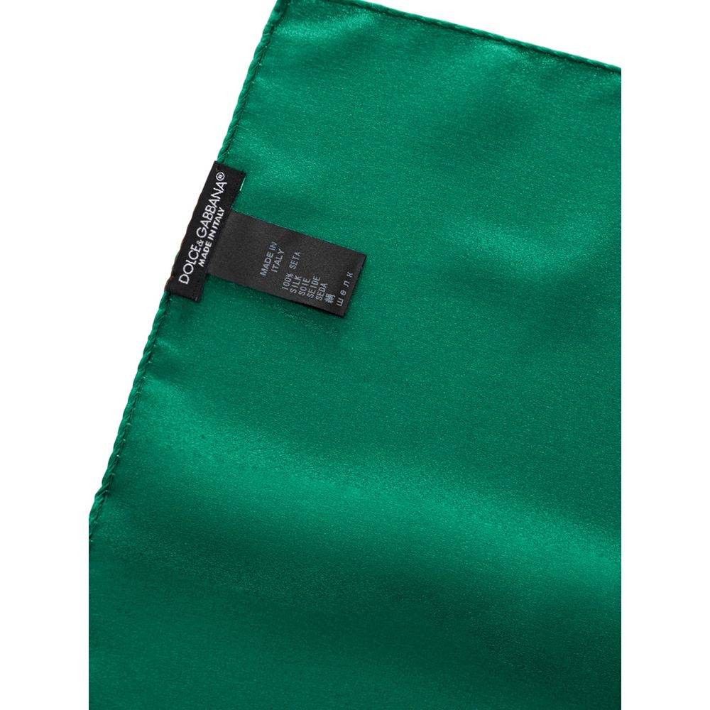Dolce & Gabbana Green Silk Pocket Square - Hilstor