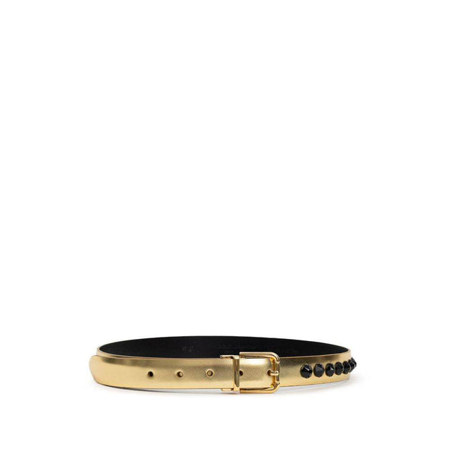 Dolce & Gabbana Gold Leather Belt - Hilstor